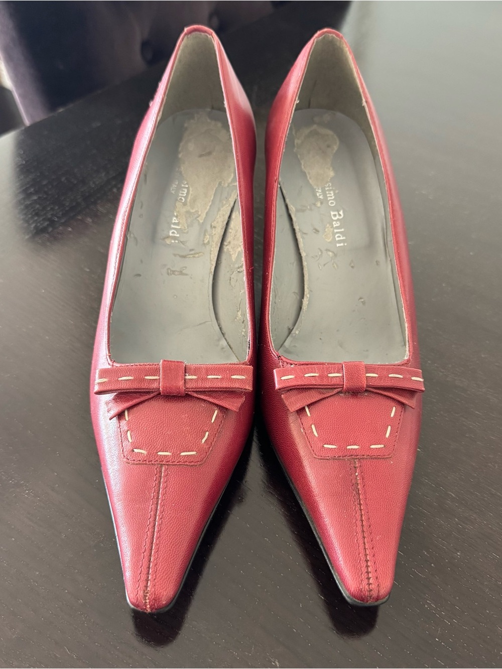 Leather Heel Pump by Massimo Bandi Pointed Toe Size 8.5 Made in Italy Pre-Owned